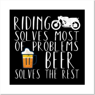 Motorcycle problems riding beer Posters and Art